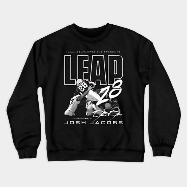 Josh Jacobs Las Vegas Touchdown Leap Crewneck Sweatshirt by Sink-Lux